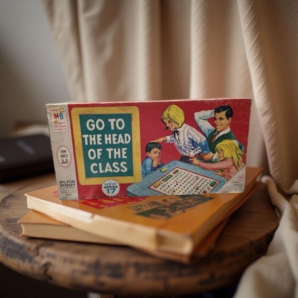 Vintage 1967 Milton Bradley Go to the Head of the Class Series 17 Board Game